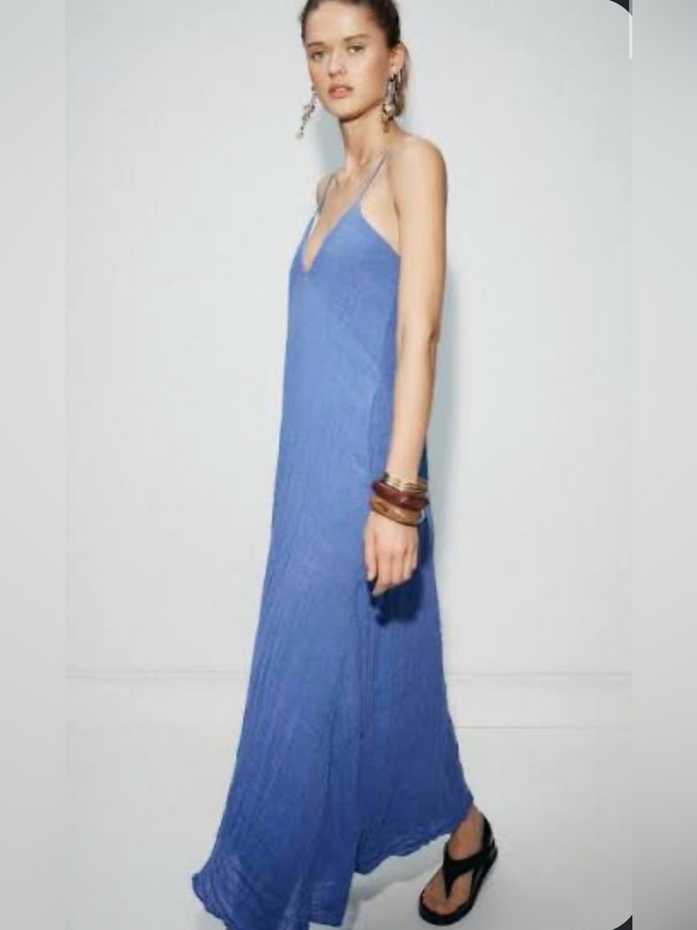 Zara Linen Blend Maxi Dress